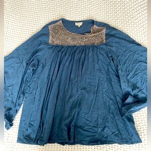 Anthropologie Deletta beaded tunic top